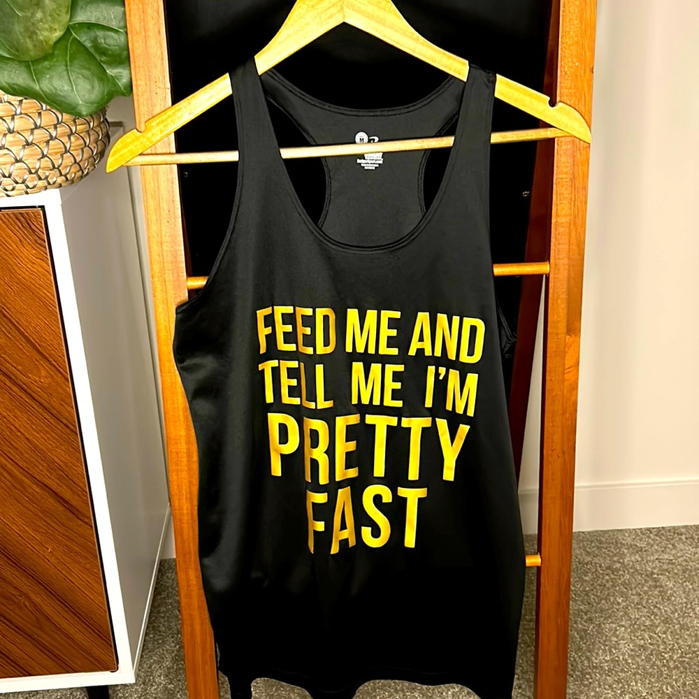 Black technical tank top, size medium.